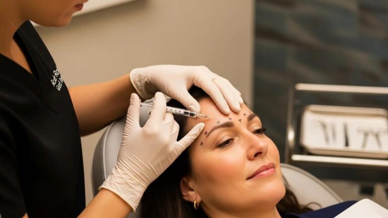 Practitioner administering Botox injection in a med spa in Little Rock, AR, showcasing a professional procedure